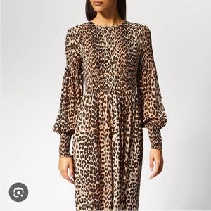 Ganni leopard print Georgette maxi dress